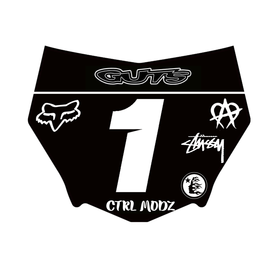 Motocutz front number plate decal Customize